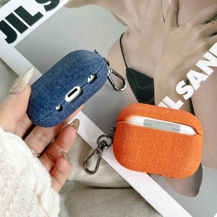 For AirPods Pro Fine Cloth Texture Earbuds Box PC Case with Hook