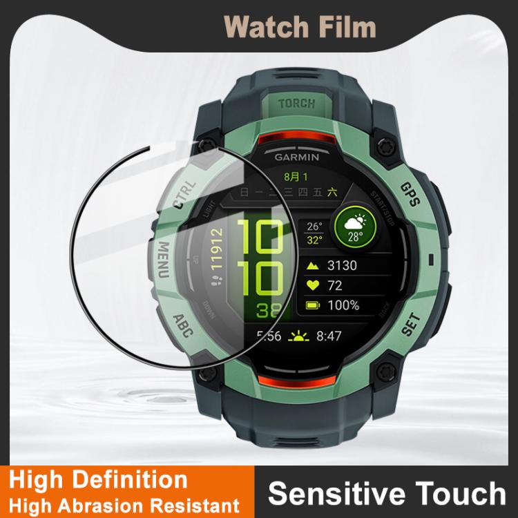 For Garmin Instinct 3 Solar 50mm imak Plexiglass HD Watch Protective Film