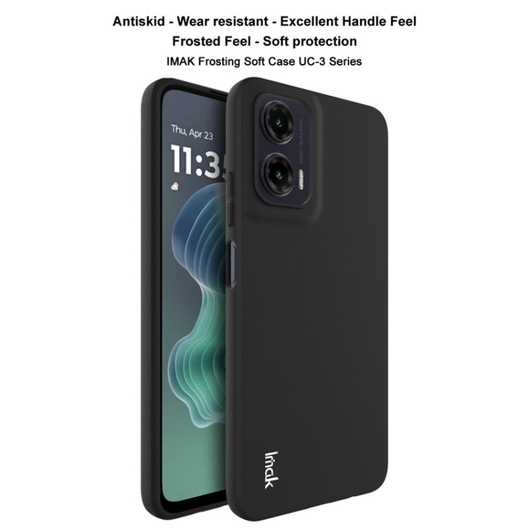 For Motorola Moto G35 5G IMAK UC-3 Series Shockproof Frosted TPU Phone Case - Black