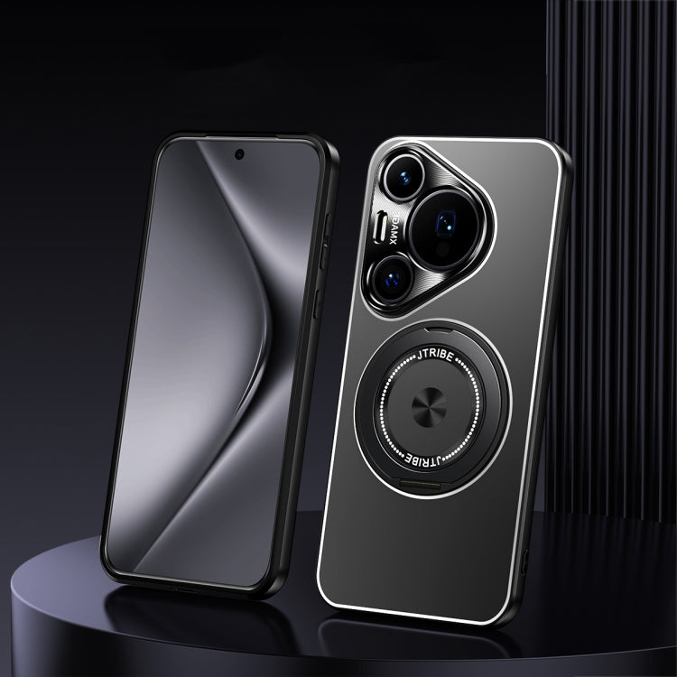 For Huawei Pura 70 Rotating Holder Frosted Metal Phone Case