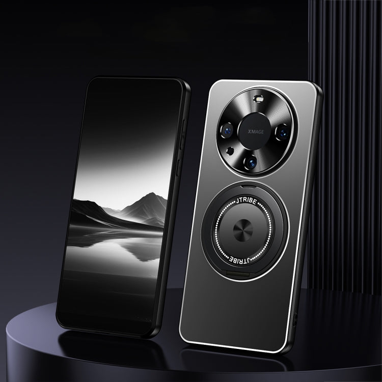 For Huawei Mate 60 Rotating Holder Frosted Metal Phone Case