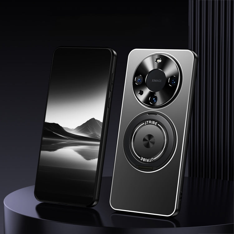 For Huawei Mate 60 Pro Rotating Holder Frosted Metal Phone Case