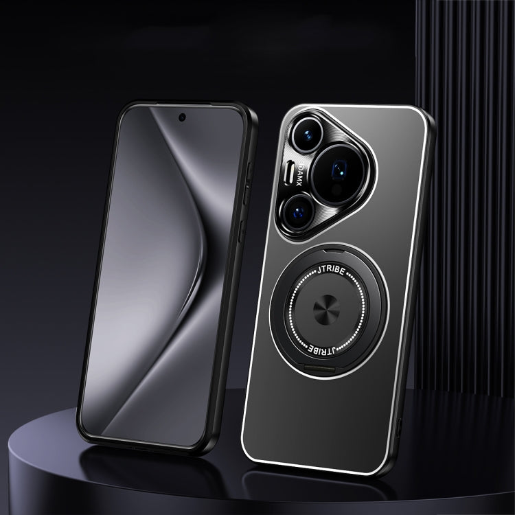 For Huawei Pura 70 Pro+ Rotating Holder Frosted Metal Phone Case