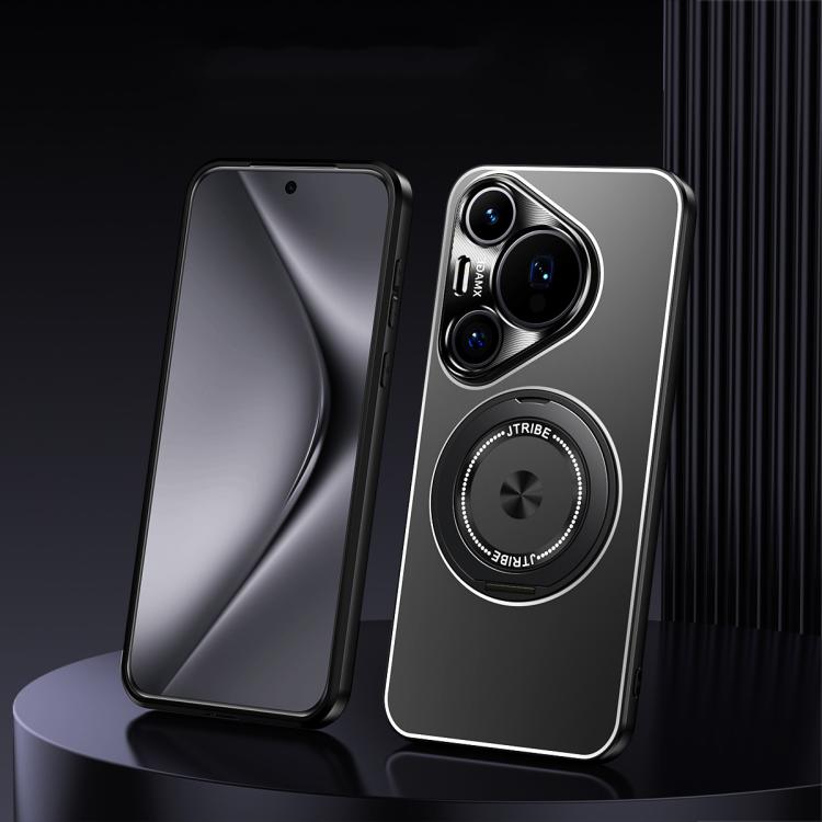 For Huawei Pura 80 Pro 5G Rotating Holder Frosted Metal Phone Case