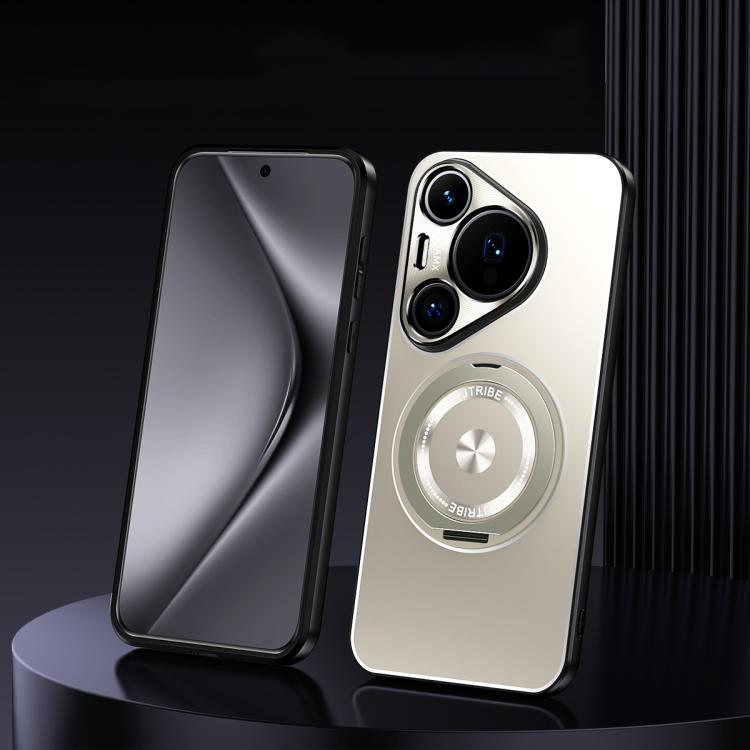 For Huawei Pura 80 Ultra 5G Rotating Holder Frosted Metal Phone Case