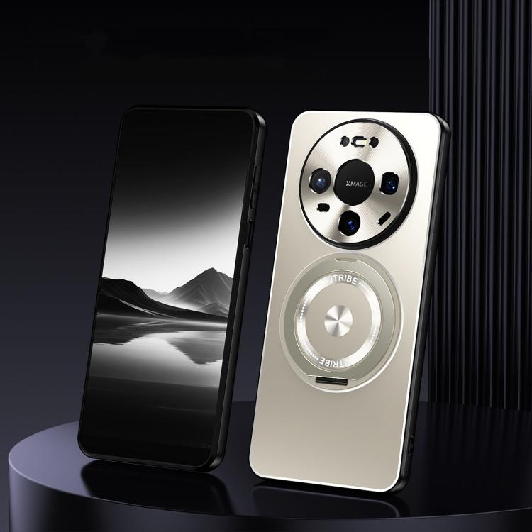 For Huawei Mate 80 Rotating Holder Frosted Metal Phone Case