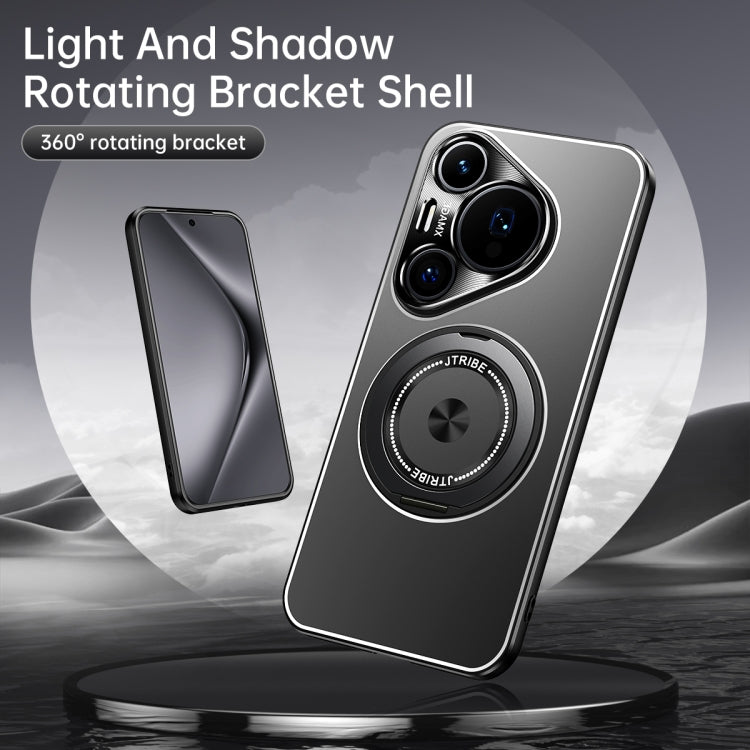 For Huawei Mate 70 Pro Rotating Holder Frosted Metal Phone Case