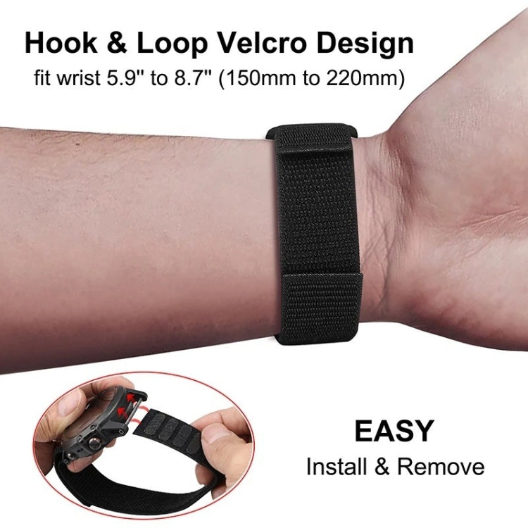 For Garmin Fenix 8 AMOLED 47mm Knitted Nylon Hook And Loop Fastener Watch Band