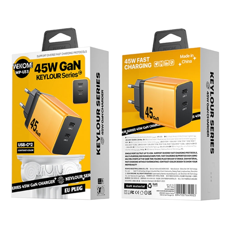 WK WP-U33 45W USB-C / Type-Cx2 GaN Fast Charger, Plug Type:EU Plug