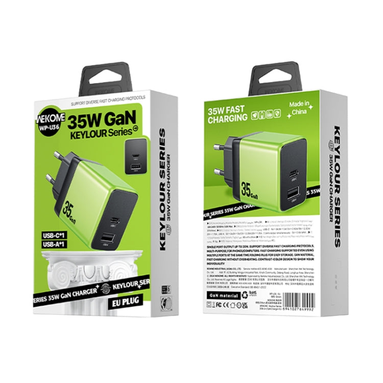 WK WP-U36 35W USB-C / Type-C, USB GaN Fast Charger, Plug Type:EU Plug