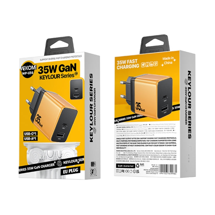 WK WP-U36 35W USB-C / Type-C, USB GaN Fast Charger, Plug Type:EU Plug