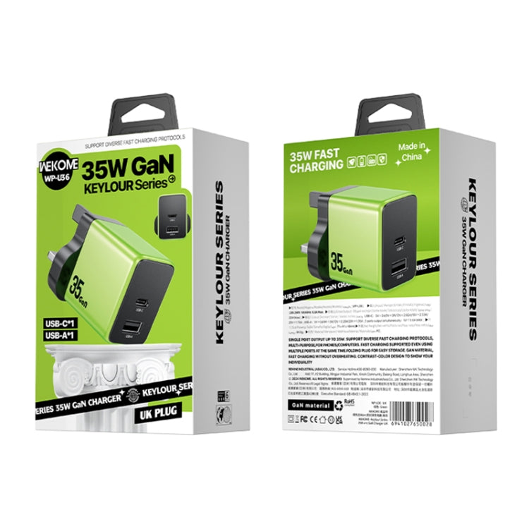 WK WP-U36 35W USB-C / Type-C, USB GaN Fast Charger, Plug Type:UK Plug