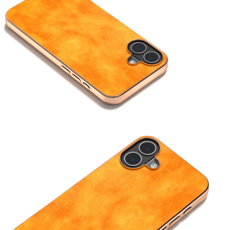 For iPhone 16 Nano Electroplating Dual Color Lichi Texture PU Phone Case