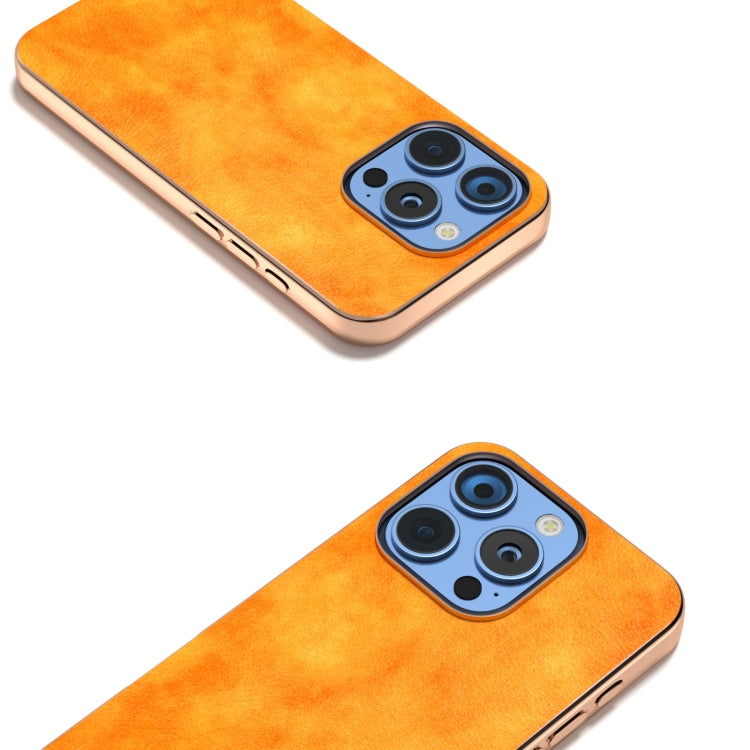 For iPhone 16 Pro Max Nano Electroplating Dual Color Lichi Texture PU Phone Case