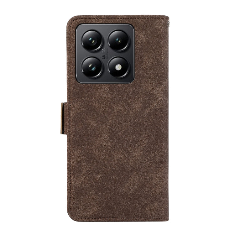 For Xiaomi 14T Pro ABEEL Frosted Magnetic RFID Leather Phone Case
