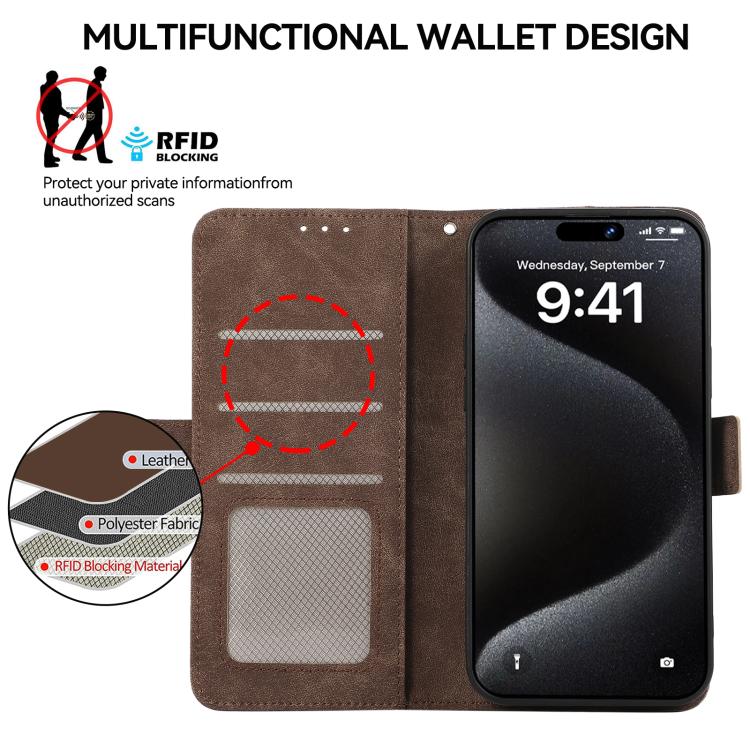 For Xiaomi 17 Pro Max ABEEL Frosted Magnetic RFID Leather Phone Case