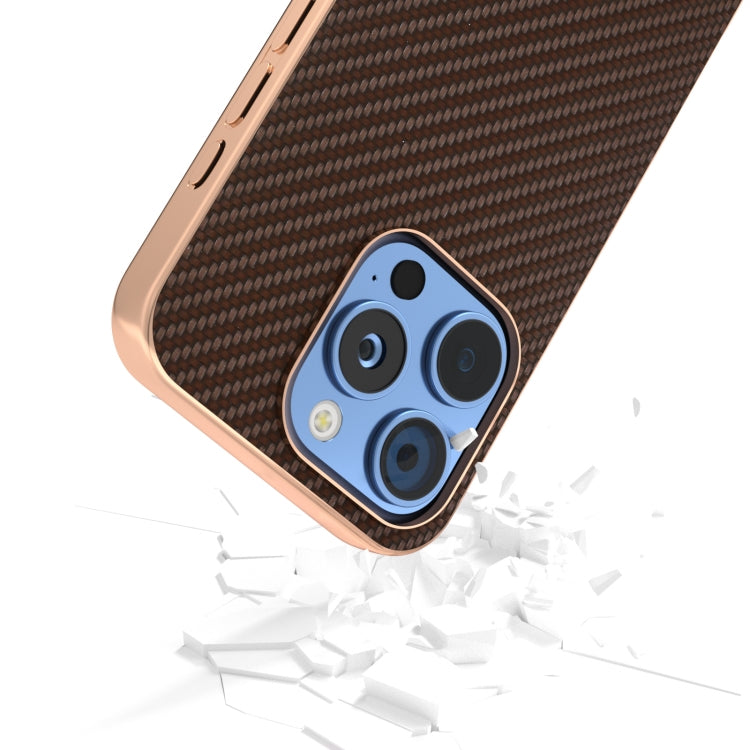 For iPhone 16 Pro Max Nano Electroplating Carbon Fiber Texture Phone Case