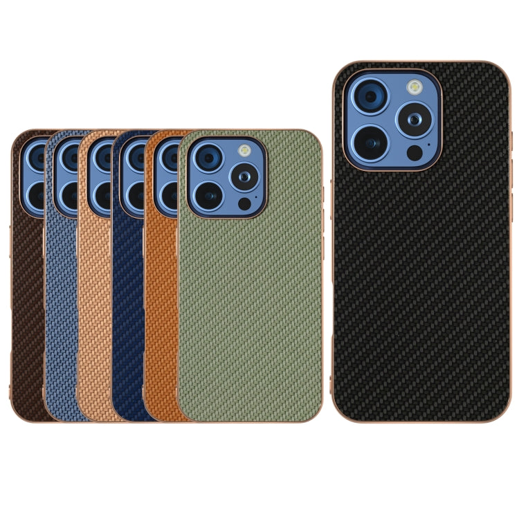 For iPhone 16 Pro Max Nano Electroplating Carbon Fiber Texture Phone Case