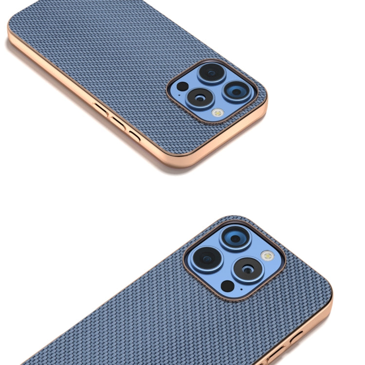 For iPhone 16 Pro Nano Electroplating Carbon Fiber Texture Phone Case