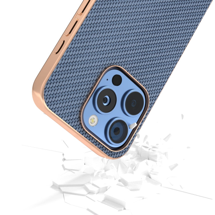 For iPhone 16 Pro Nano Electroplating Carbon Fiber Texture Phone Case