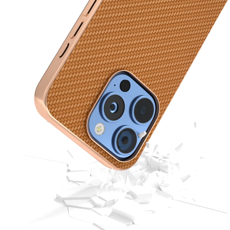 For iPhone 16 Pro Nano Electroplating Carbon Fiber Texture Phone Case