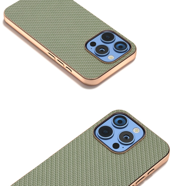 For iPhone 16 Pro Nano Electroplating Carbon Fiber Texture Phone Case