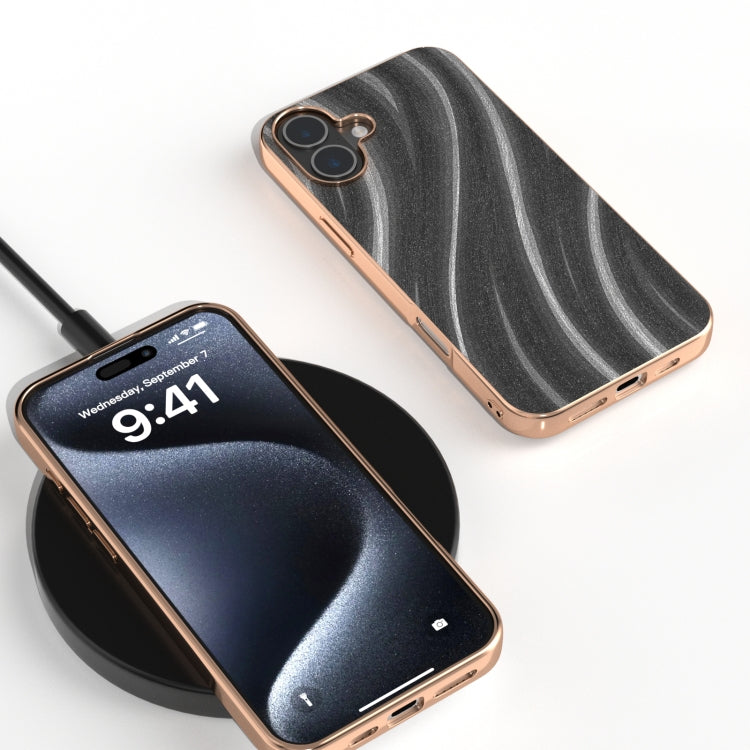 For iPhone 16 Nano Electroplating Galactic Pattern Protective Phone Case