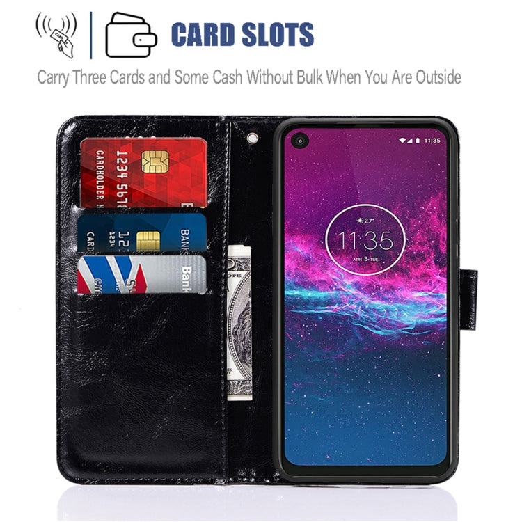 For Motorola Moto P40 Power Copper Buckle Retro Crazy Horse Texture Horizontal Flip Leather Case with Holder & Card Slots & Wallet