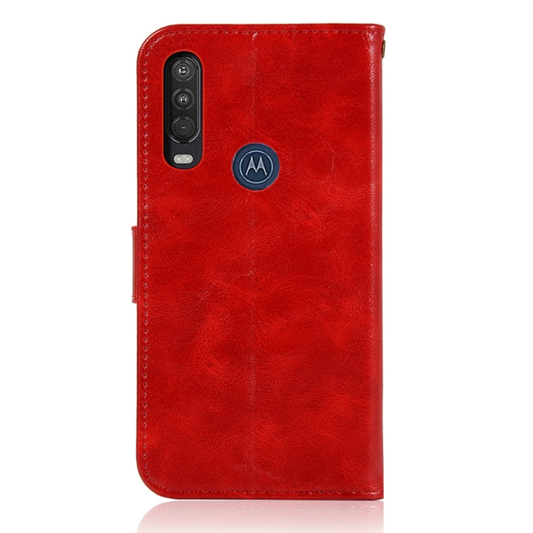 For Motorola Moto P40 Power Copper Buckle Retro Crazy Horse Texture Horizontal Flip Leather Case with Holder & Card Slots & Wallet