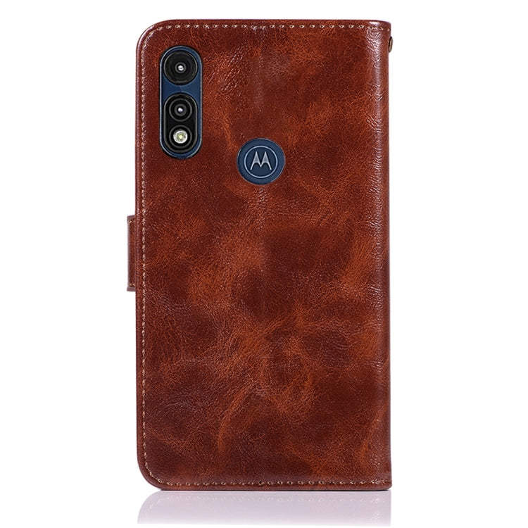 For Motorola Moto E 2020 Copper Buckle Retro Crazy Horse Texture Horizontal Flip Leather Case with Holder & Card Slots & Wallet