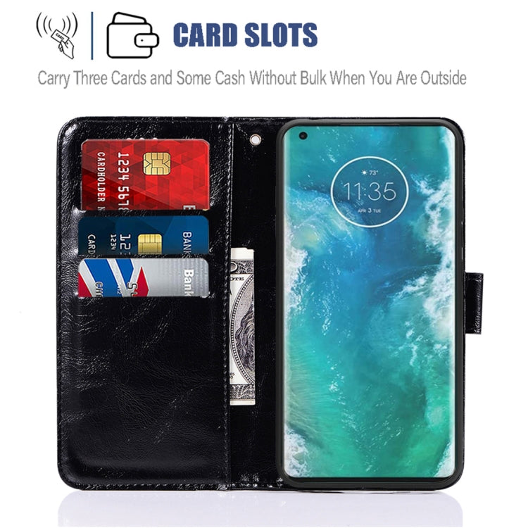 For Motorola Moto Edge Plus Copper Buckle Retro Crazy Horse Texture Horizontal Flip Leather Case with Holder & Card Slots & Wallet