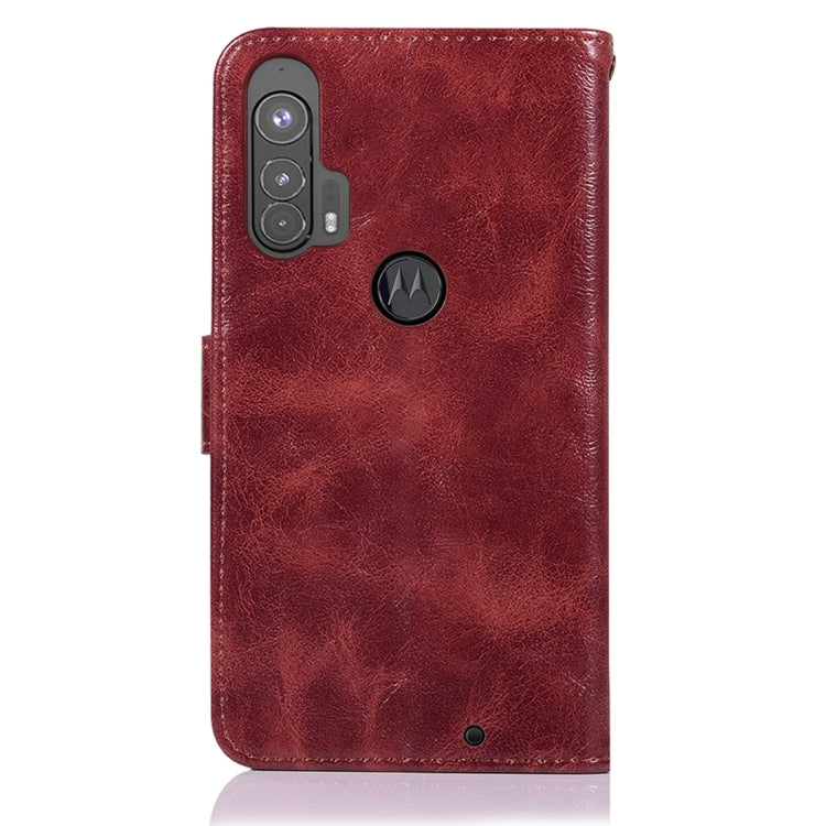 For Motorola Moto Edge Plus Copper Buckle Retro Crazy Horse Texture Horizontal Flip Leather Case with Holder & Card Slots & Wallet