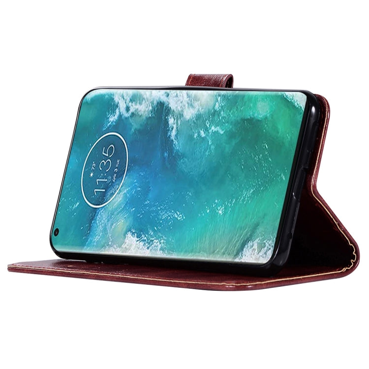 For Motorola Moto Edge Plus Copper Buckle Retro Crazy Horse Texture Horizontal Flip Leather Case with Holder & Card Slots & Wallet