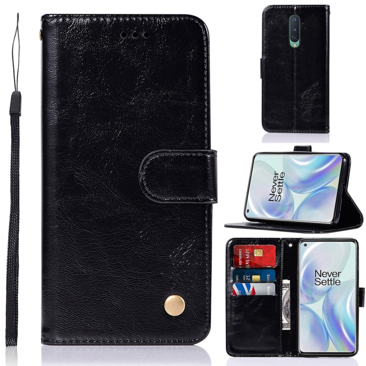 For OnePlus 8 Copper Buckle Retro Crazy Horse Texture Horizontal Flip Leather Case with Holder & Card Slots & Wallet