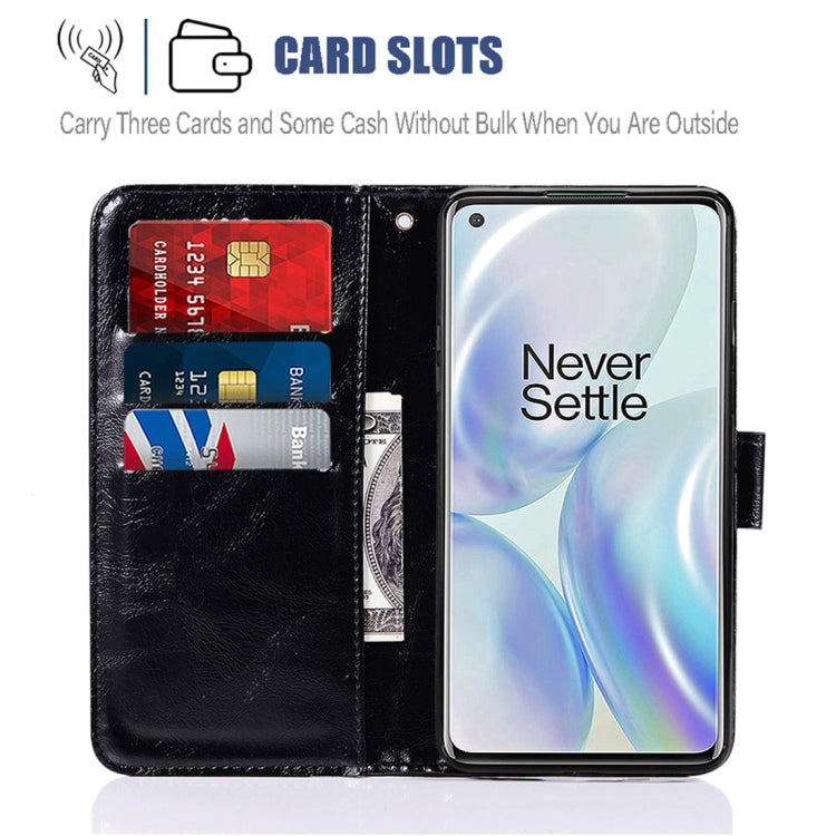 For OnePlus 8 Copper Buckle Retro Crazy Horse Texture Horizontal Flip Leather Case with Holder & Card Slots & Wallet