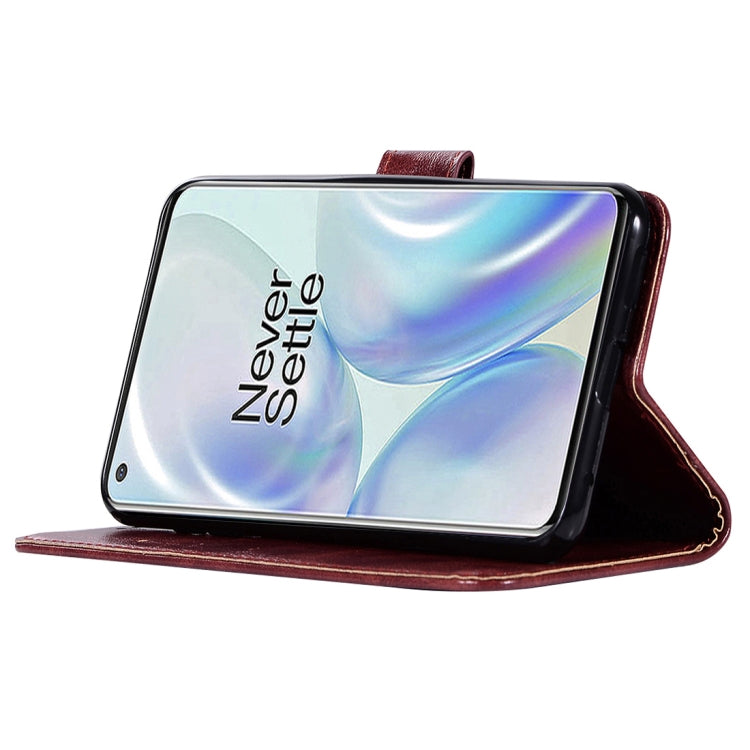 For OnePlus 8 Copper Buckle Retro Crazy Horse Texture Horizontal Flip Leather Case with Holder & Card Slots & Wallet