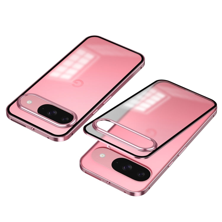 For Google Pixel 9 / 9 Pro Snap Buckle Metal Frame Frosted Phone Case