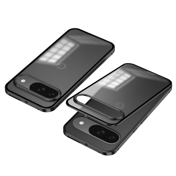 For Google Pixel 9 / 9 Pro Snap Buckle Metal Frame Frosted Phone Case