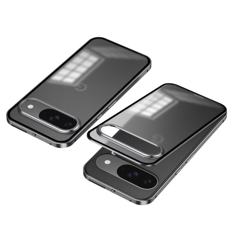 For Google Pixel 9 / 9 Pro Snap Buckle Metal Frame Frosted Phone Case