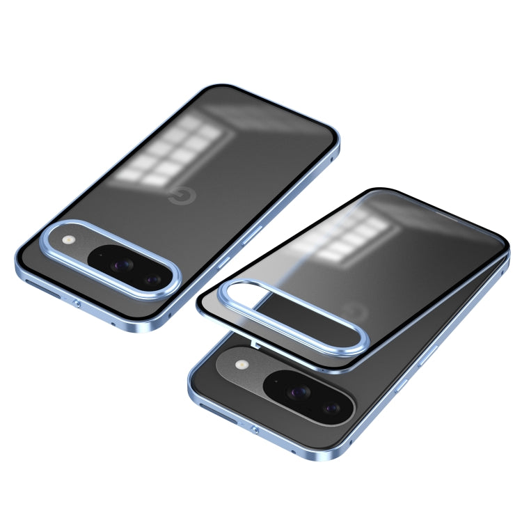 For Google Pixel 9 / 9 Pro Snap Buckle Metal Frame Frosted Phone Case