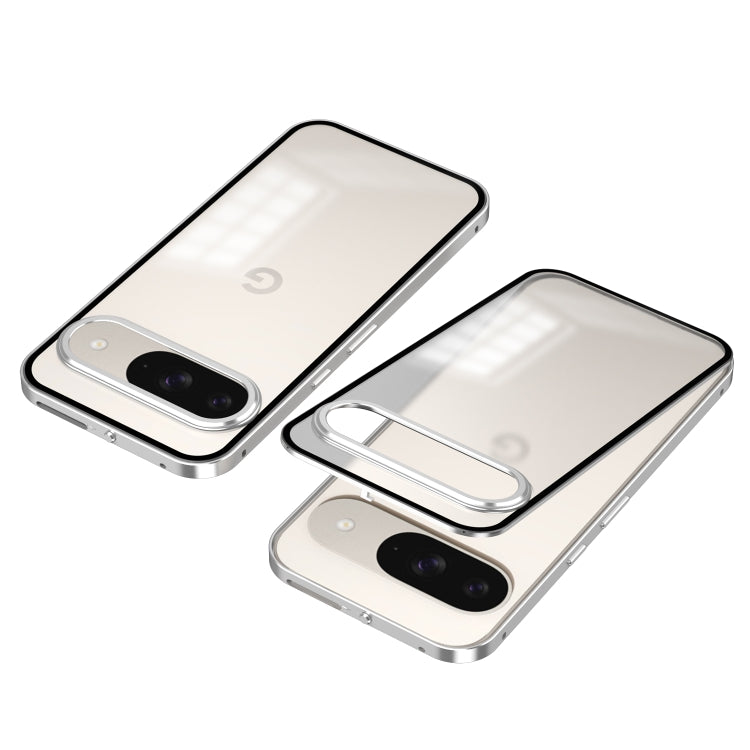 For Google Pixel 9 / 9 Pro Snap Buckle Metal Frame Frosted Phone Case