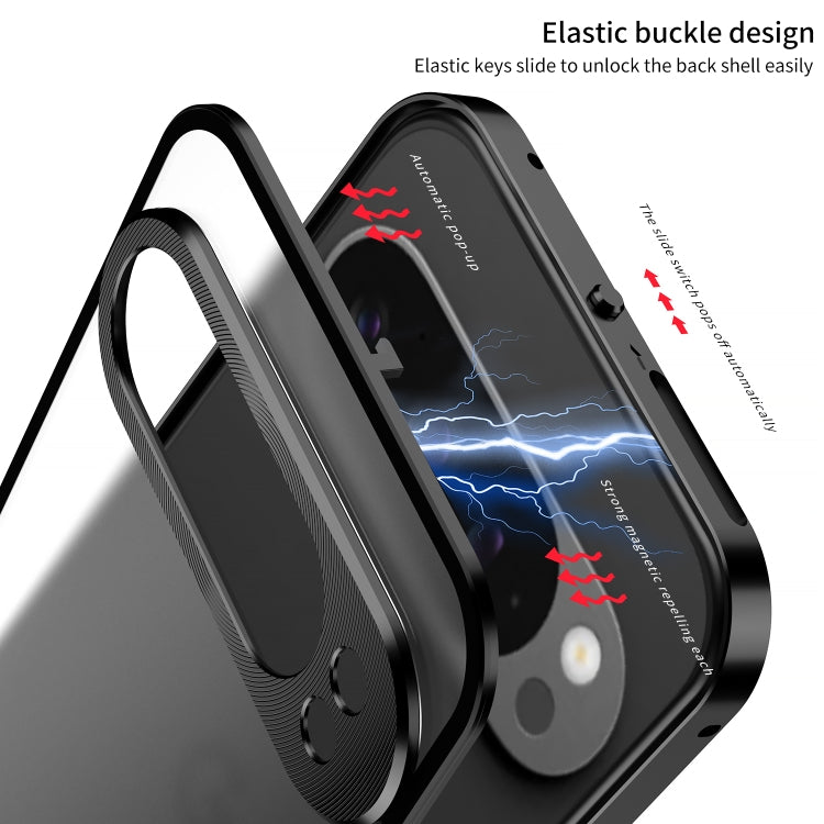 For Google Pixel 9 / 9 Pro Snap Buckle Metal Frame Frosted Phone Case
