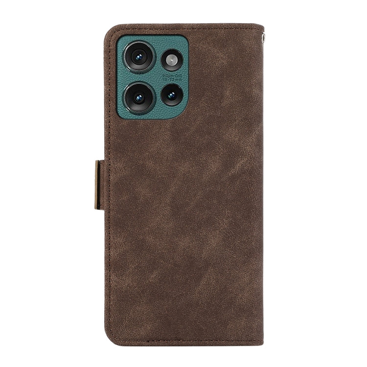 For Motorola Edge 50 Neo ABEEL Frosted Magnetic RFID Leather Phone Case