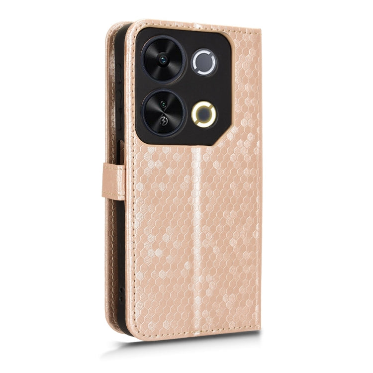 For itel P65 4G Honeycomb Dot Texture Leather Phone Case