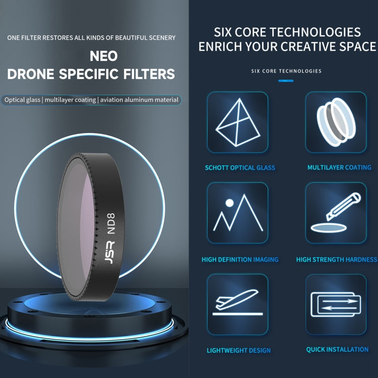 For DJI Neo JSR KB Series Drone Lens Filter, Filter:ND64PL