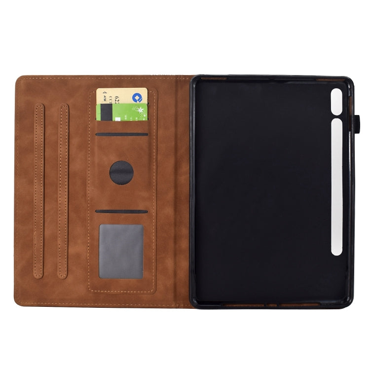 For Samsung Galaxy Tab S9 / S9 FE Cats Embossed Leather Smart Tablet Case