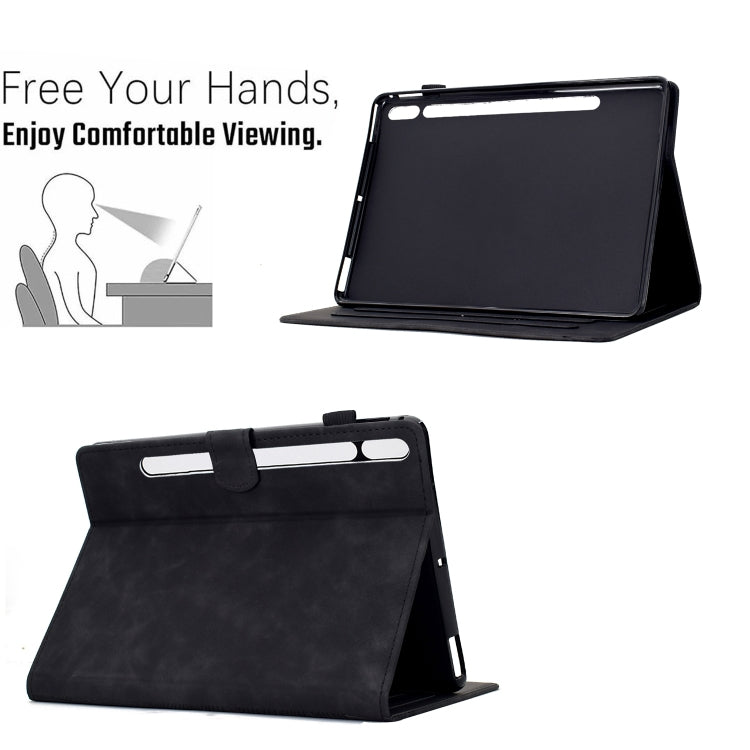 For Samsung Galaxy Tab S9 / S9 FE Cats Embossed Leather Smart Tablet Case