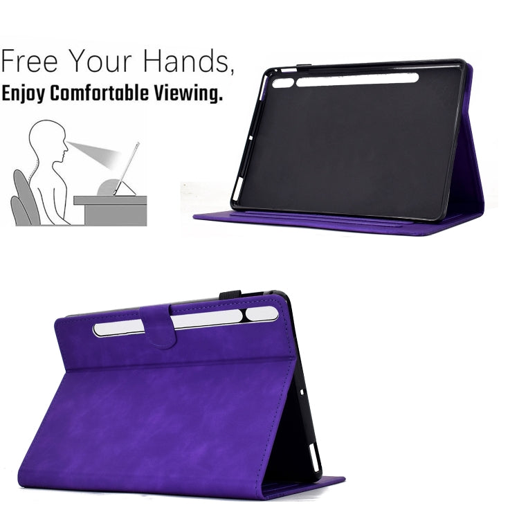 For Samsung Galaxy Tab S9 / S9 FE Cats Embossed Leather Smart Tablet Case