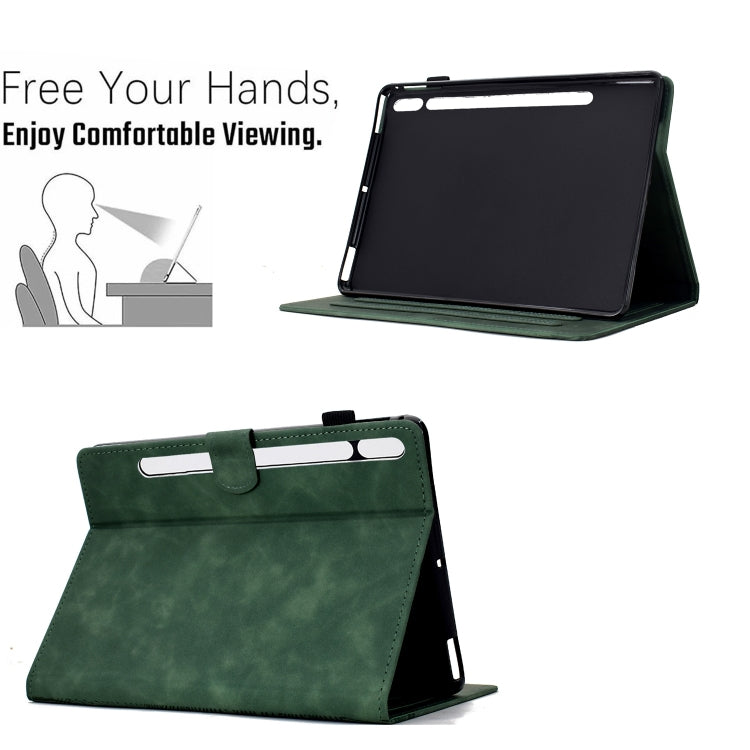 For Samsung Galaxy Tab S8 / S7 Cats Embossed Leather Smart Tablet Case