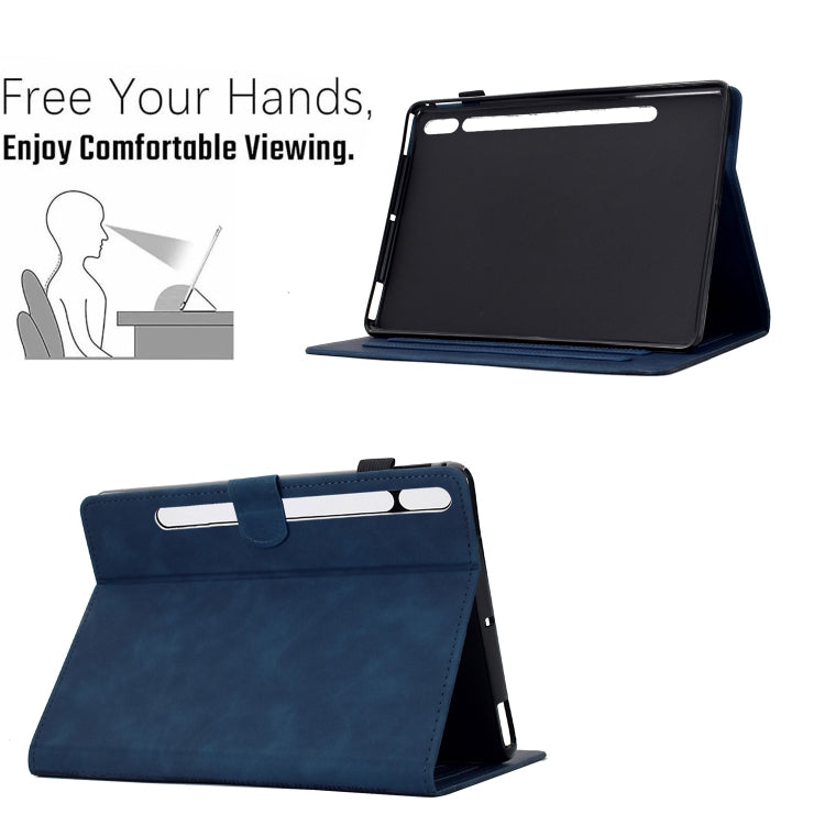 For Samsung Galaxy Tab S8 / S7 Cats Embossed Leather Smart Tablet Case